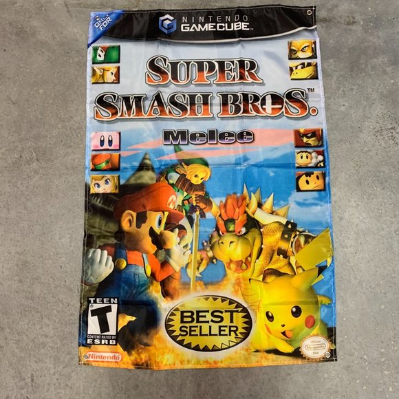 Super Smash Bros Melee Custom Wall Flag Banner Tapestry 2 x 3 Ft, Gamecube - Picture 1 of 9